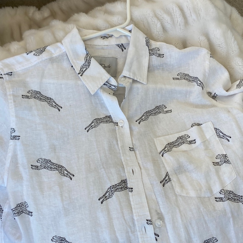 Rails long sleeve cheetah blouse